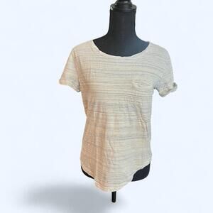 White and blue striped vintage Y2K H&M short sleeve shirt Size Small